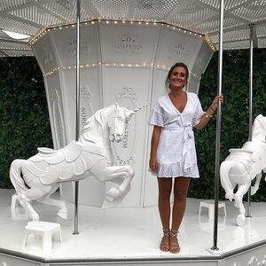 White wrap top shop dress